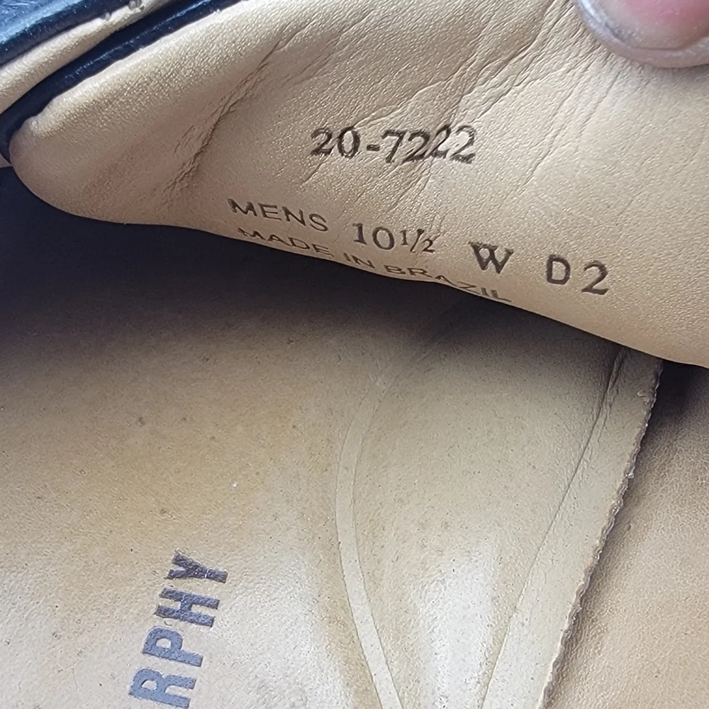 EUC Johnston & Murphey‎ Men's Black Leather Dress Shoes SIZE 10.5 Wide. #1602